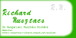 richard musztacs business card