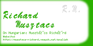 richard musztacs business card